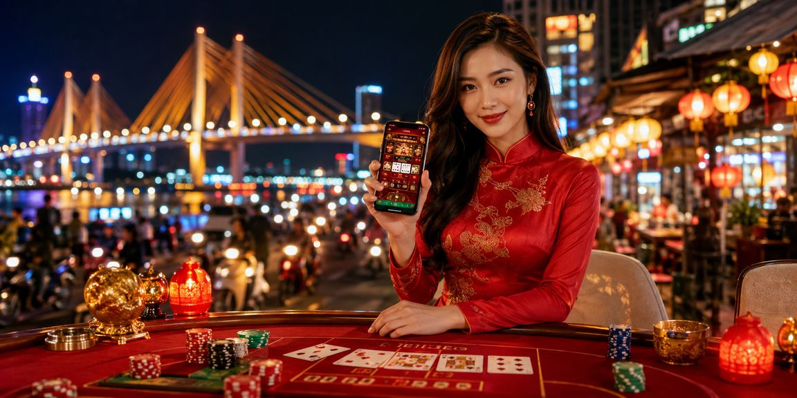 Người chơi mặc áo dài trải nghiệm baccarat live tại Cần Thơ